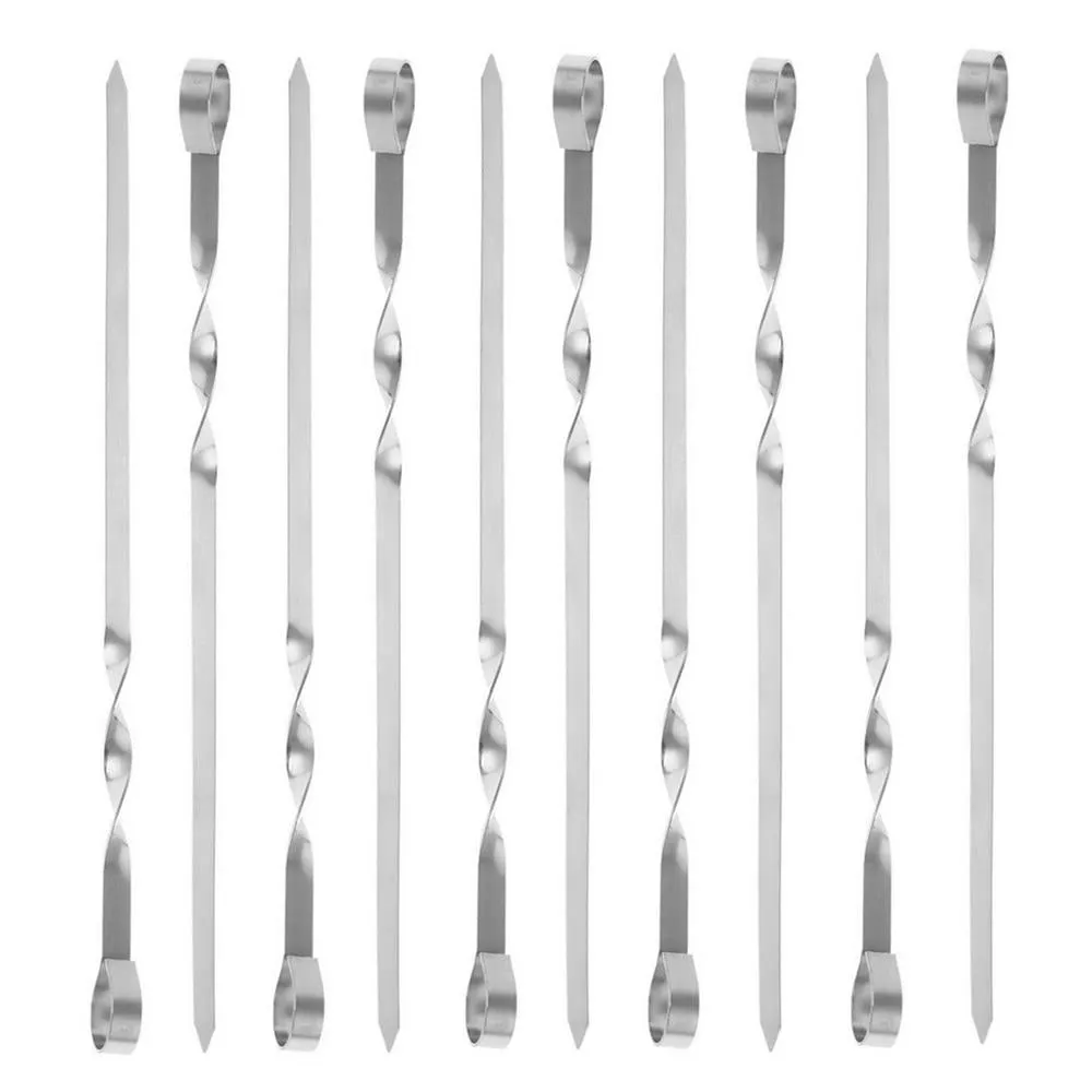 10pcs Flat Barbeque Skewers