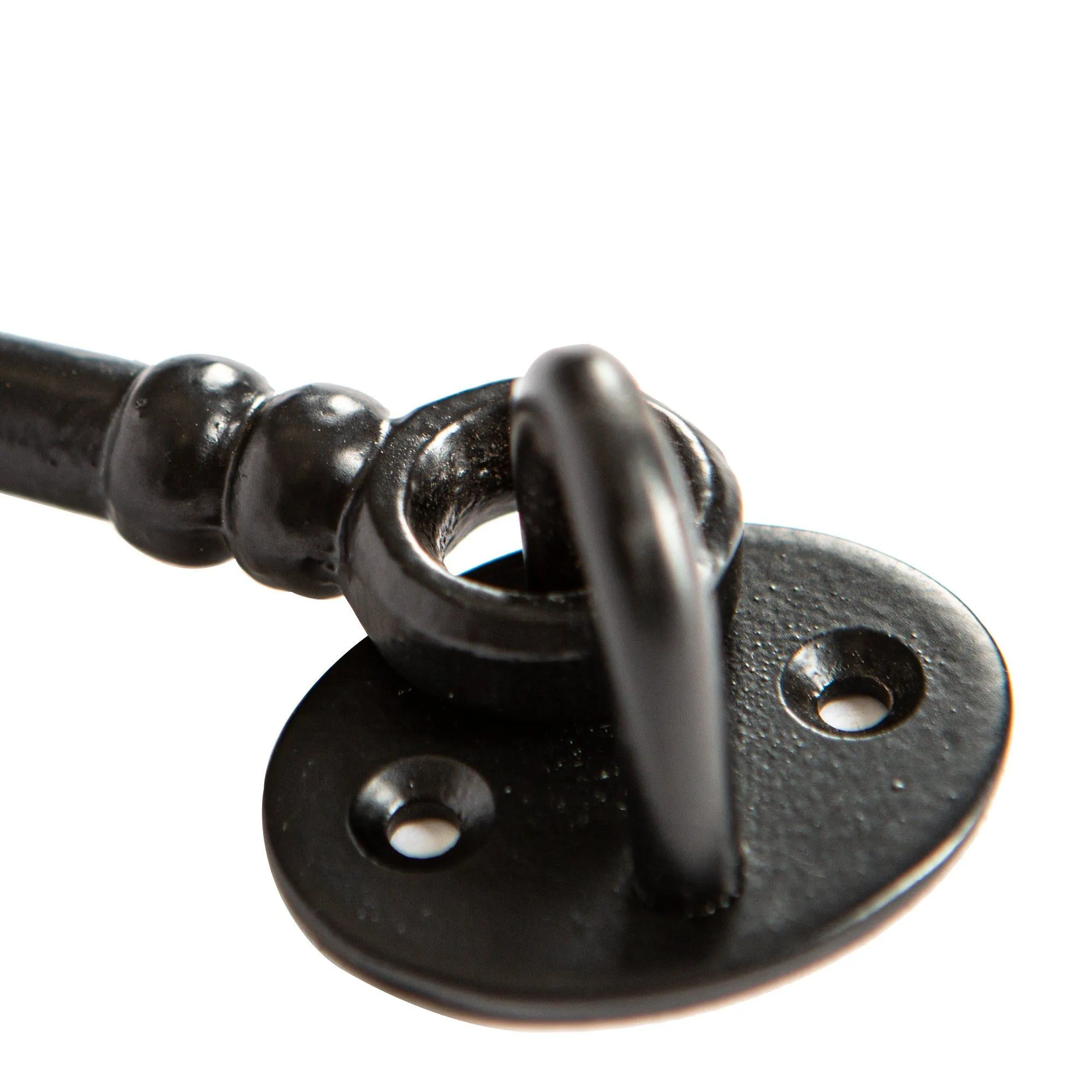 125mm Black Ornate Cabin Hook and Eye - By Hammer & Tongs