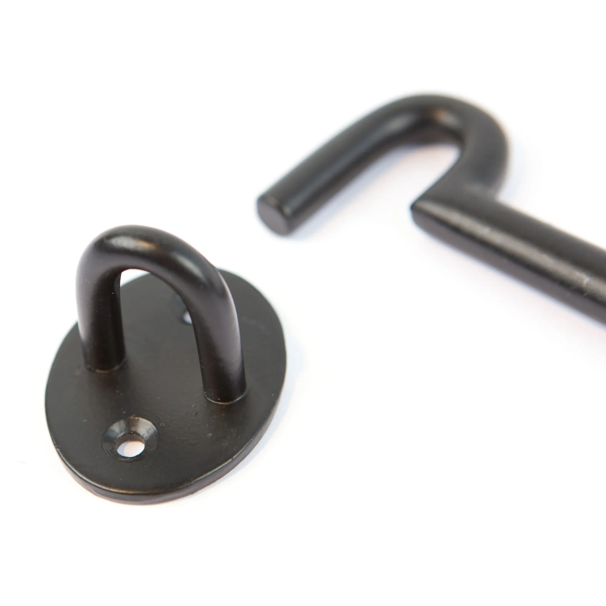 175mm Black Rustic Cabin Hook and Eye - By Hammer & Tongs