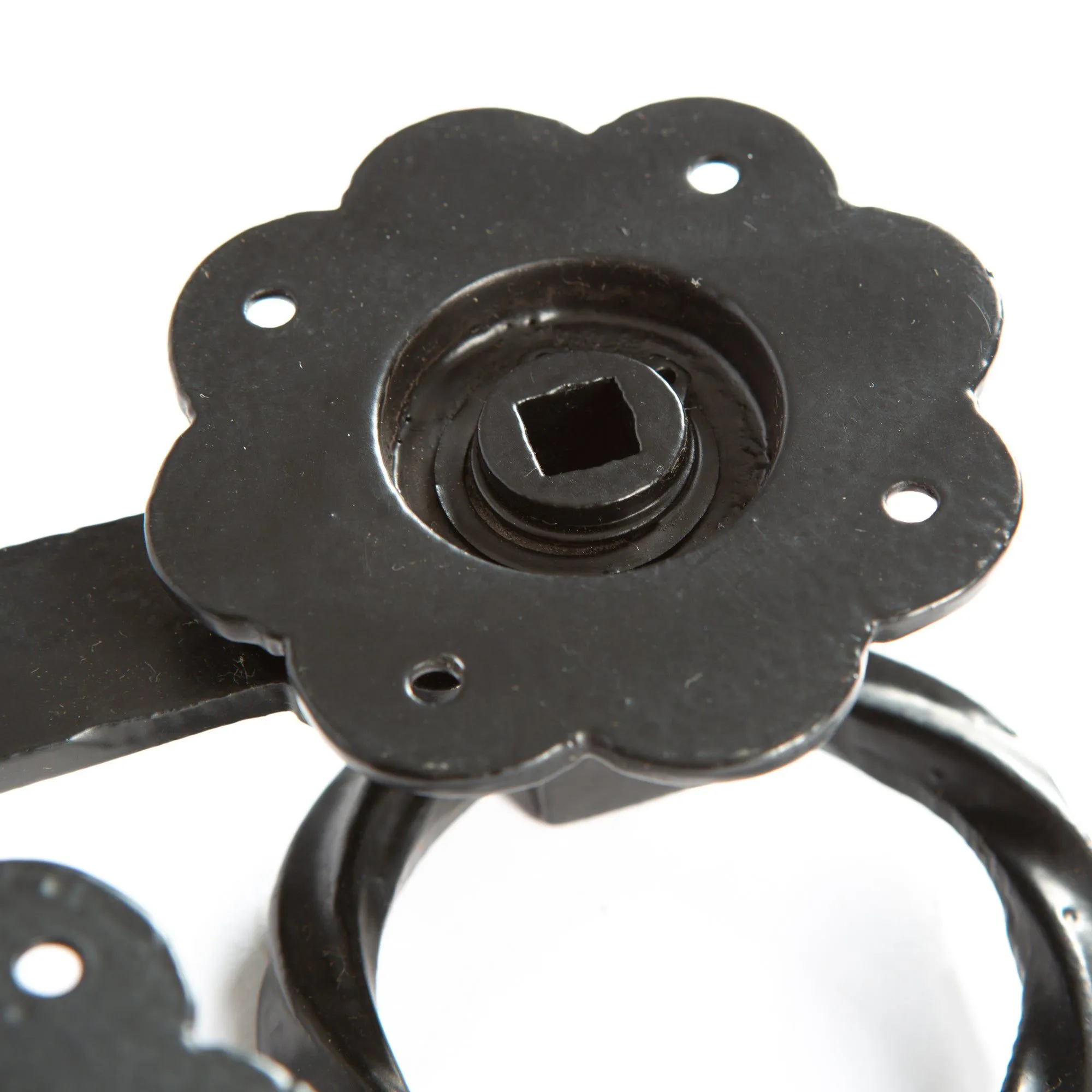195mm Black Rose Ring Gate Latch - By Hammer & Tongs