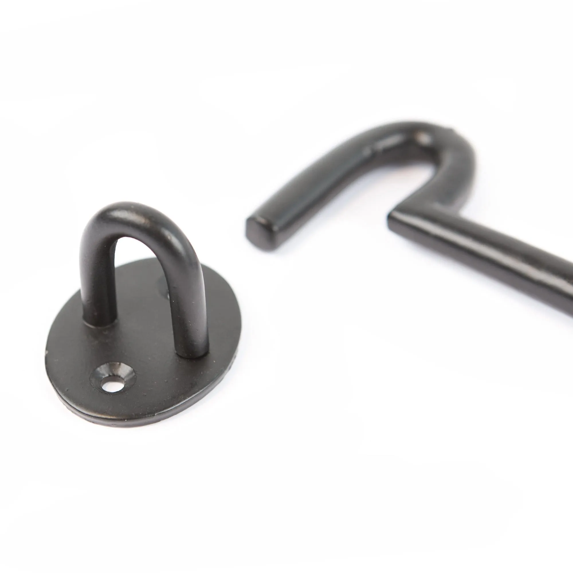 225mm Black Rustic Cabin Hook and Eye - By Hammer & Tongs