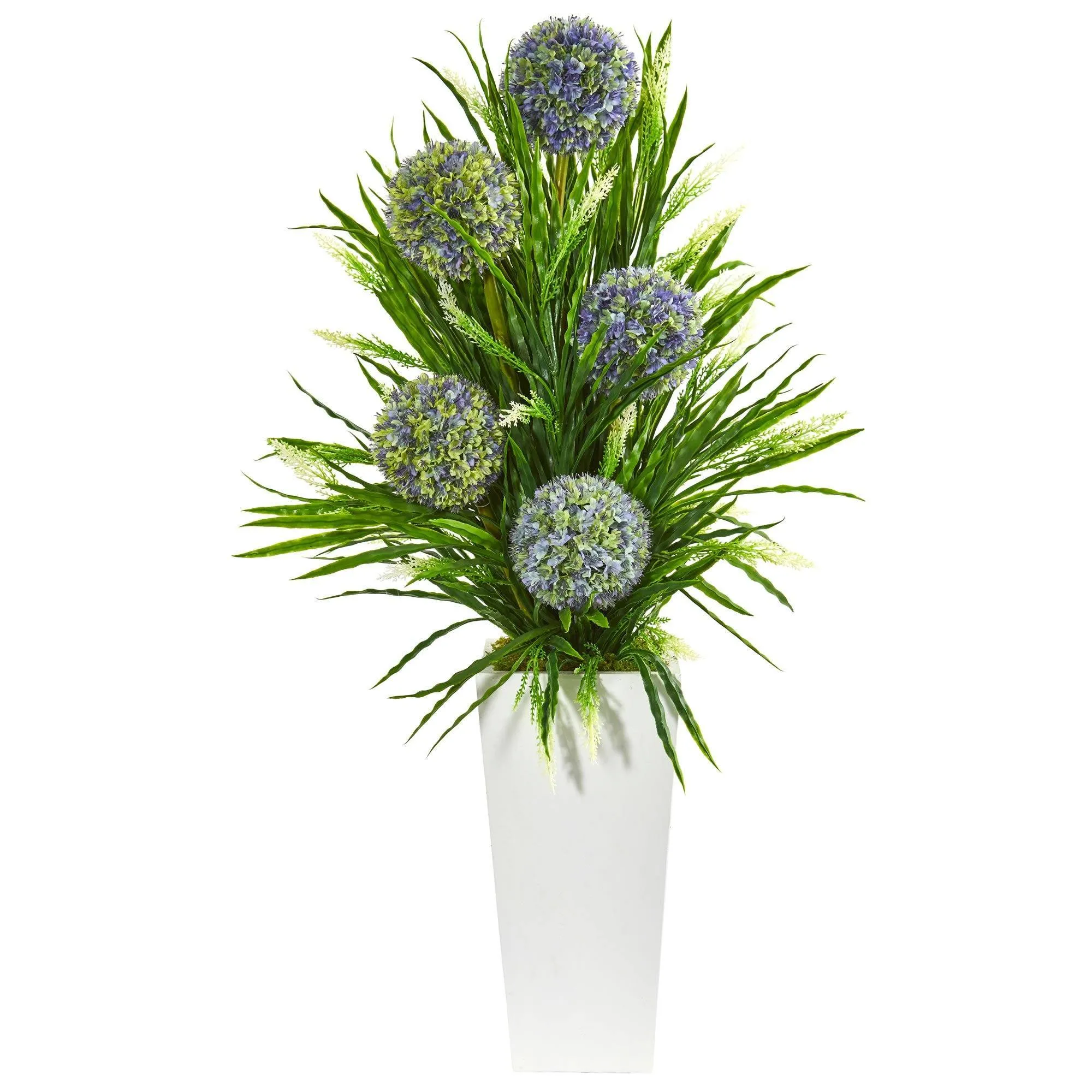 3’ Ball Flower & Grass Artificial Arrangement in Planter