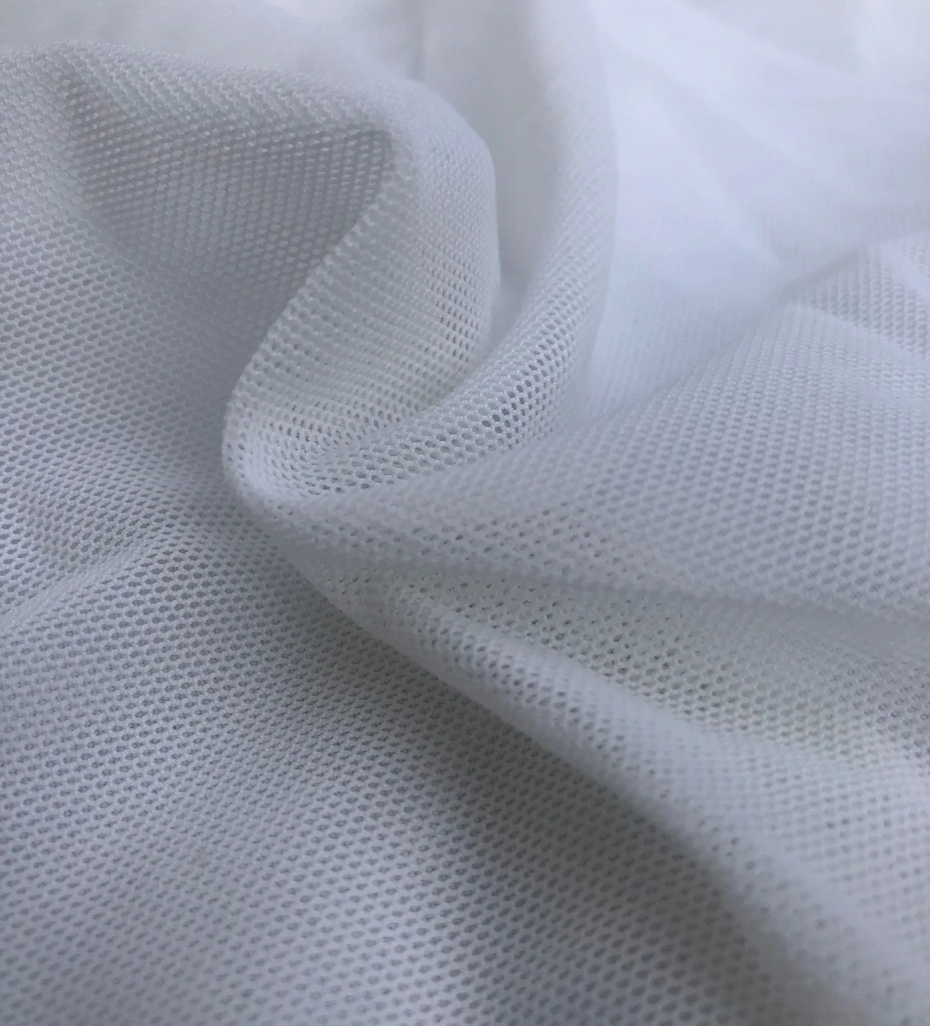 56" Optic White Nylon Spandex Blend Power Mesh Woven Fabric By the Yard