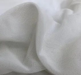 56" Optic White Nylon Spandex Blend Power Mesh Woven Fabric By the Yard