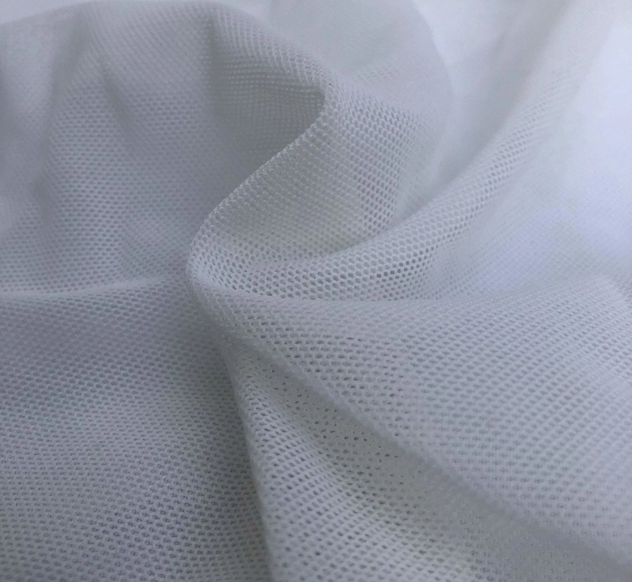 56" Optic White Nylon Spandex Blend Power Mesh Woven Fabric By the Yard
