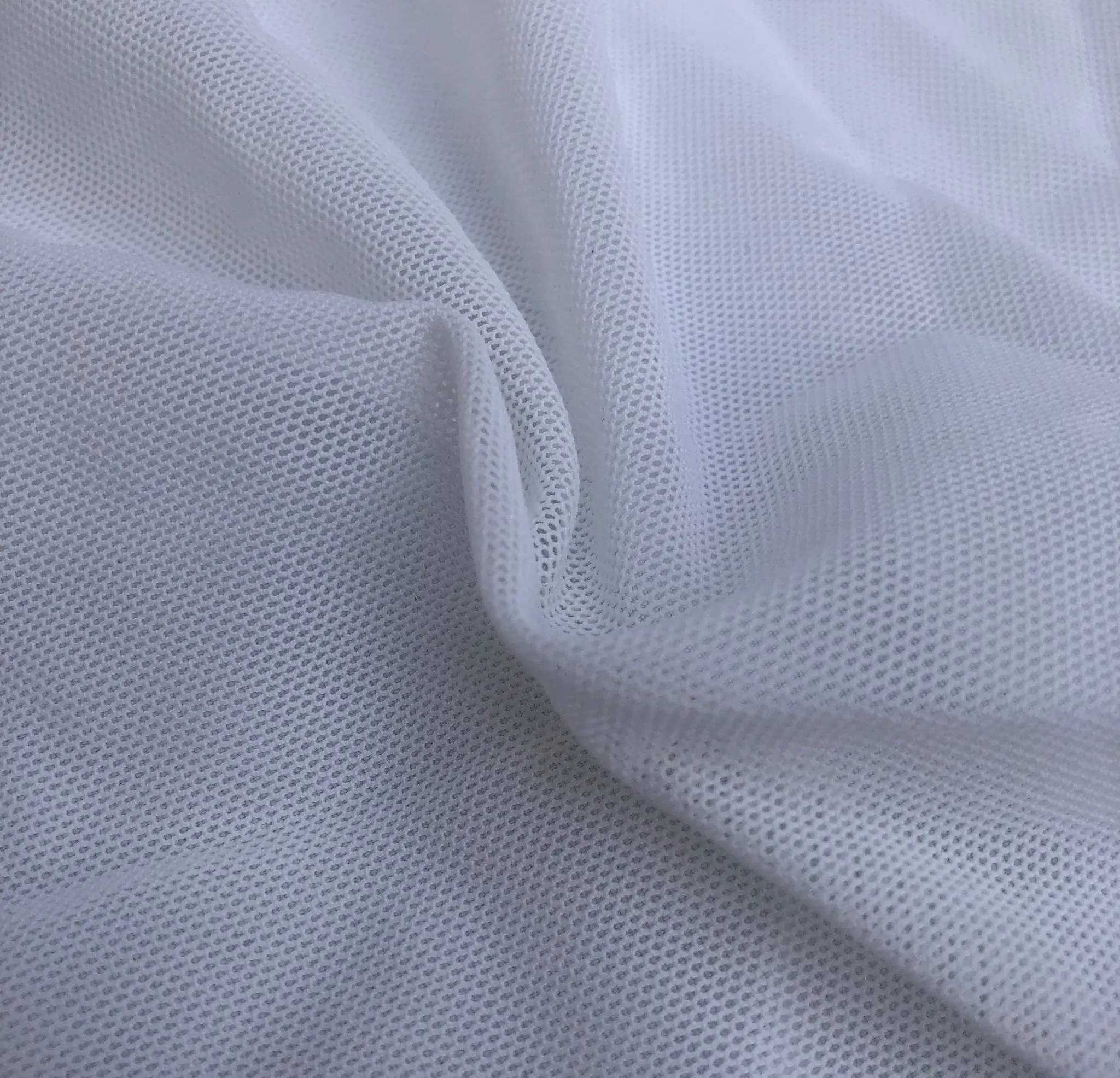 56" Optic White Nylon Spandex Blend Power Mesh Woven Fabric By the Yard