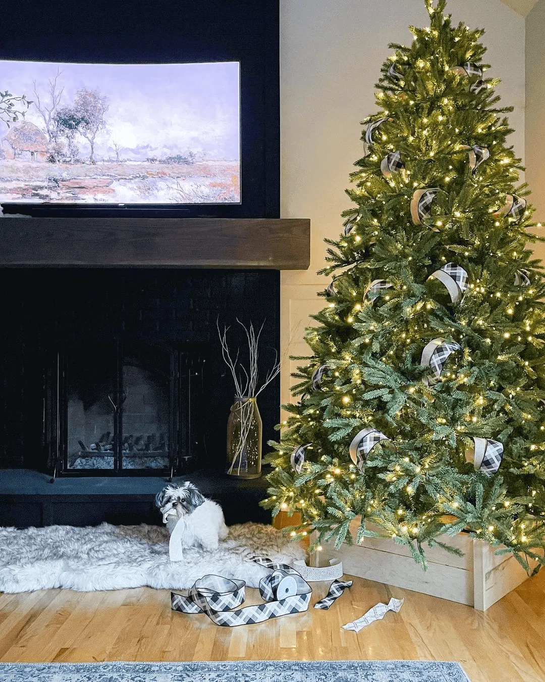 6.5' Yorkshire Fir Artificial Christmas Tree with 500 Warm White LED Lights