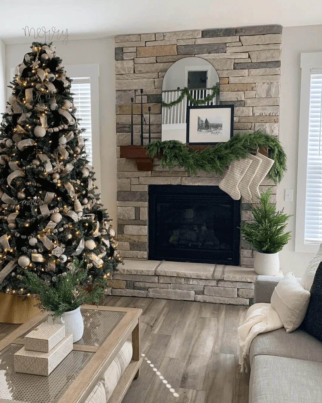 6.5' Yorkshire Fir Artificial Christmas Tree with 500 Warm White LED Lights