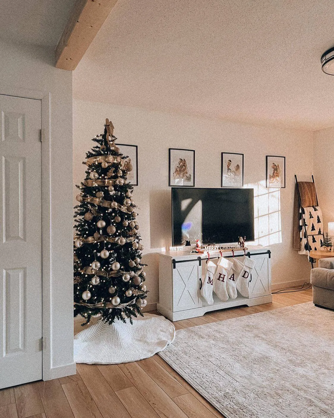 6.5' Yorkshire Fir Slim Artificial Christmas Tree with 400 Warm White LED Lights