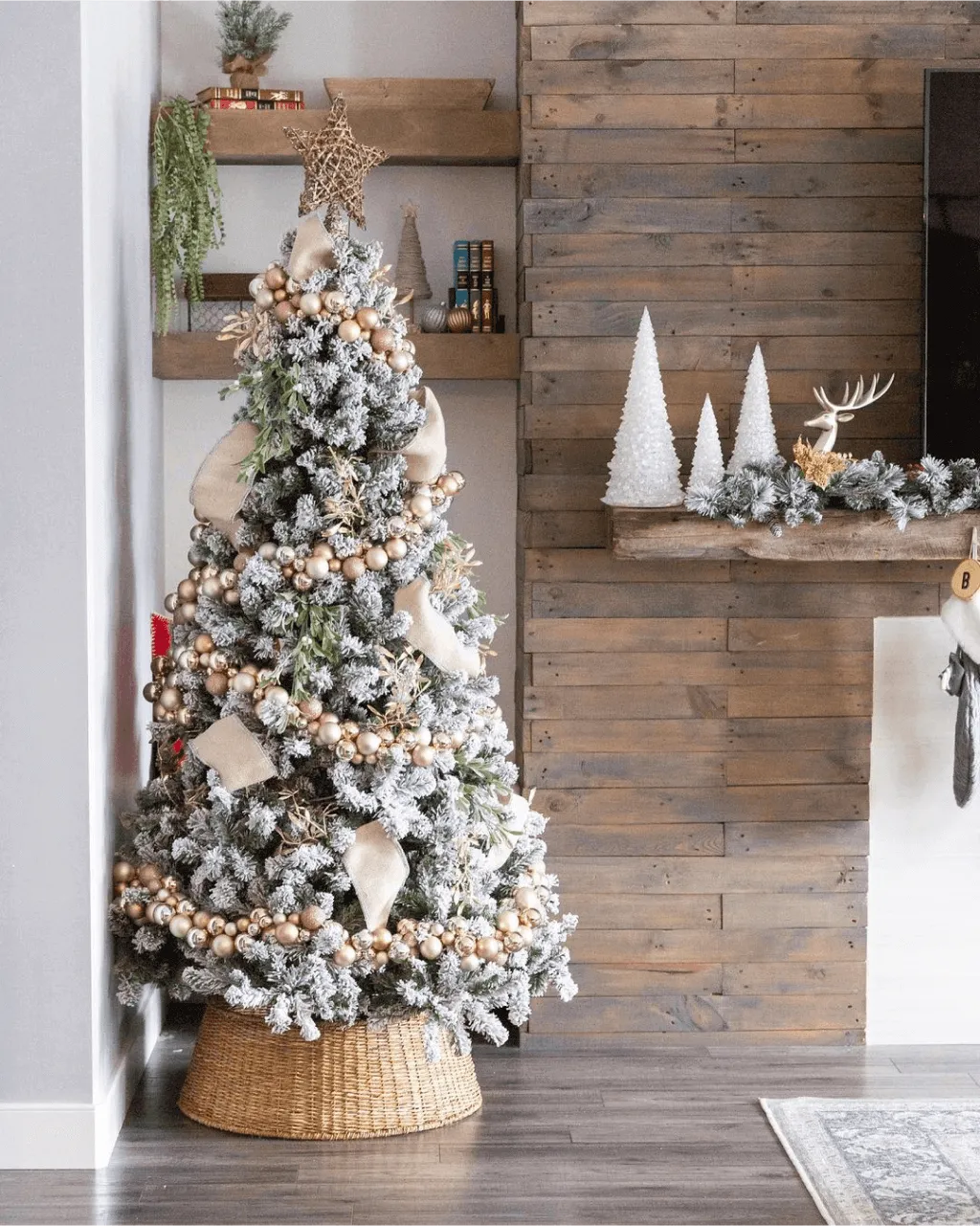 7' Prince Flock® Artificial Christmas Tree with 400 Warm White LED Lights