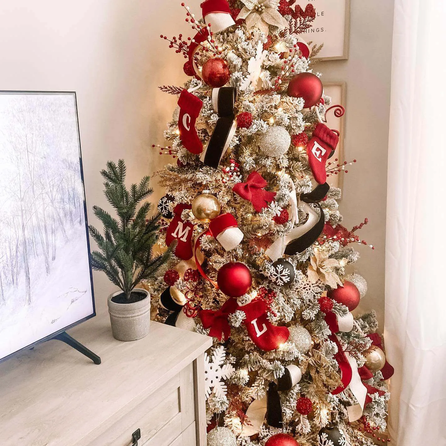 7' Prince Flock® Artificial Christmas Tree with 400 Warm White LED Lights