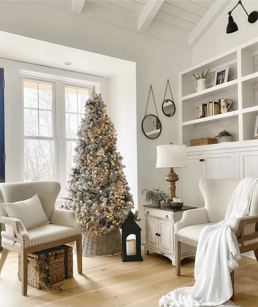7' Prince Flock® Artificial Christmas Tree with 400 Warm White LED Lights