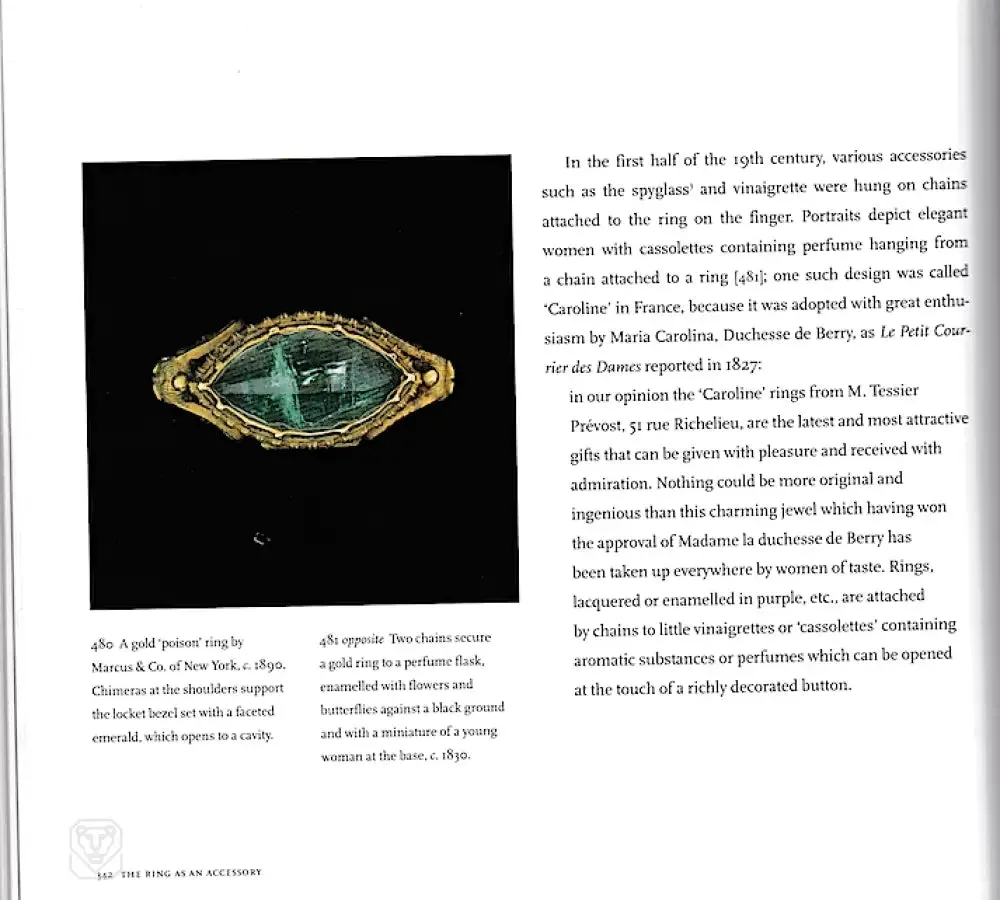 Antique Egyptian Revival poison ring, Marcus & Co.