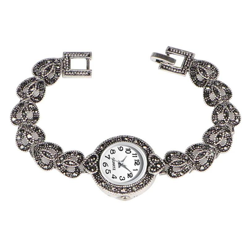 Antique Silver Woman's Watches | Crystal Vintage Bracelet Watch