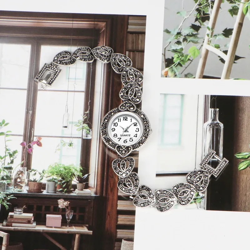 Antique Silver Woman's Watches | Crystal Vintage Bracelet Watch