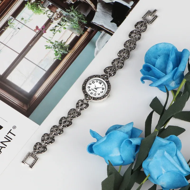Antique Silver Woman's Watches | Crystal Vintage Bracelet Watch