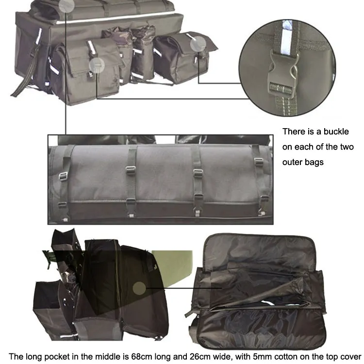 ATV Bag Quad Bike Go Kart Bag Snowmobile Mountain Bike Bag, Color: Black