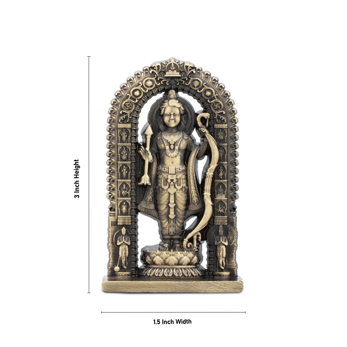 Ayodhya Rama Idol - 3 x 1.5 Inches | Zinc Statue/ Antique Polish Ayodhya Ramar Statue for Pooja