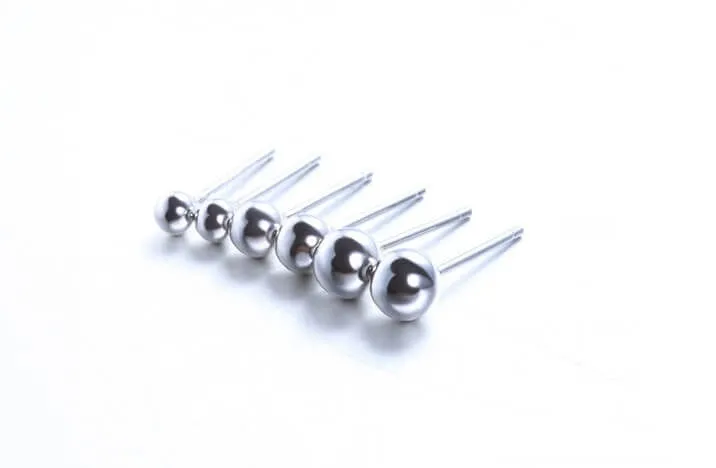 Basic Silver Ball Stud Earrings - 3 sizes