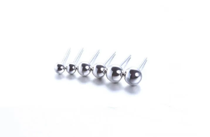 Basic Silver Ball Stud Earrings - 3 sizes