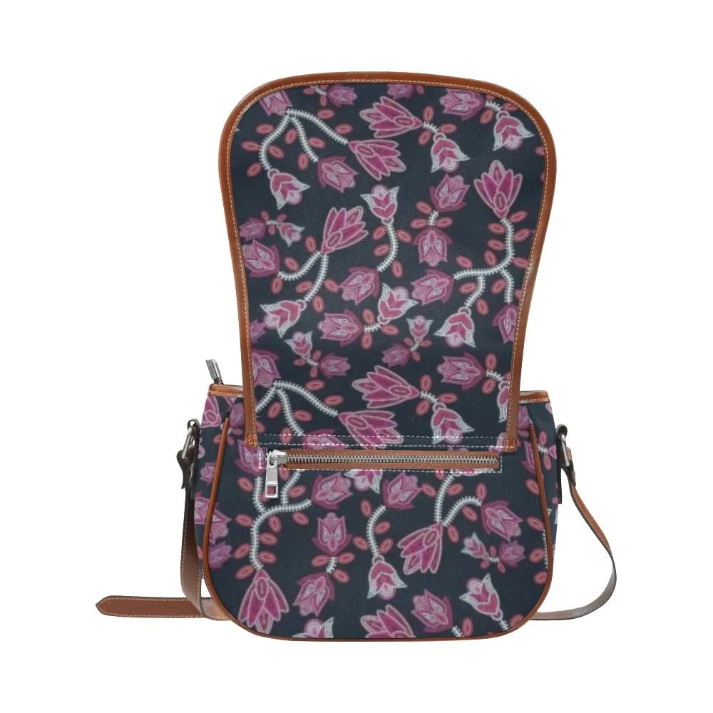Beaded Pink Saddle Bag/Small