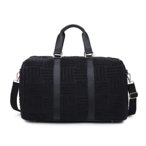 Black Weekender Terry Cloth Duffle Bag