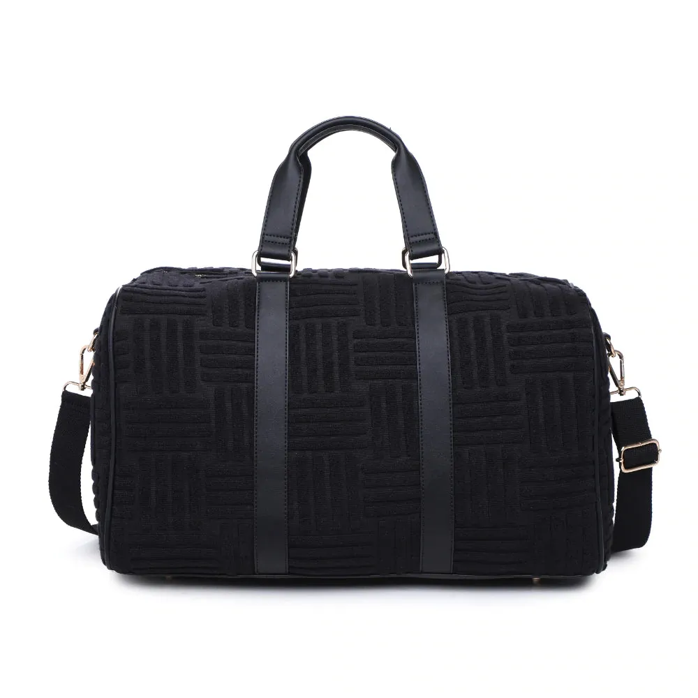 Black Weekender Terry Cloth Duffle Bag