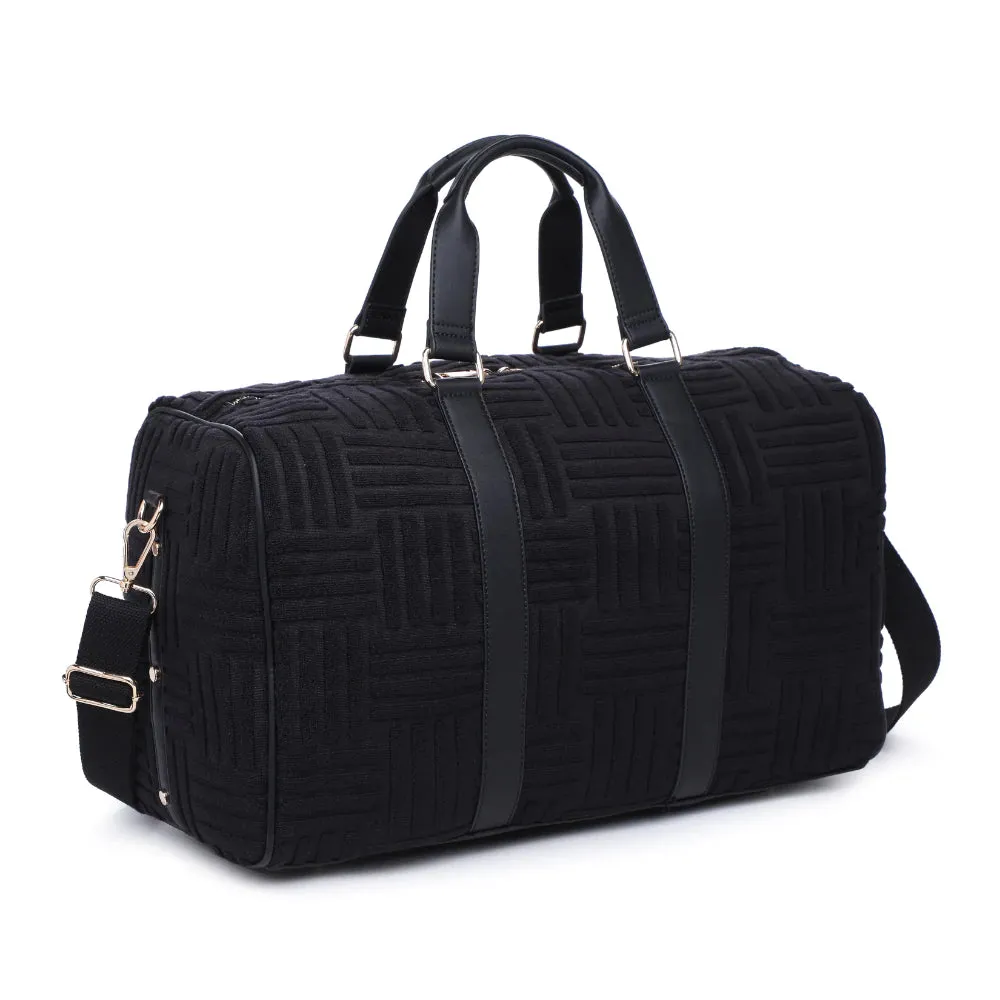 Black Weekender Terry Cloth Duffle Bag