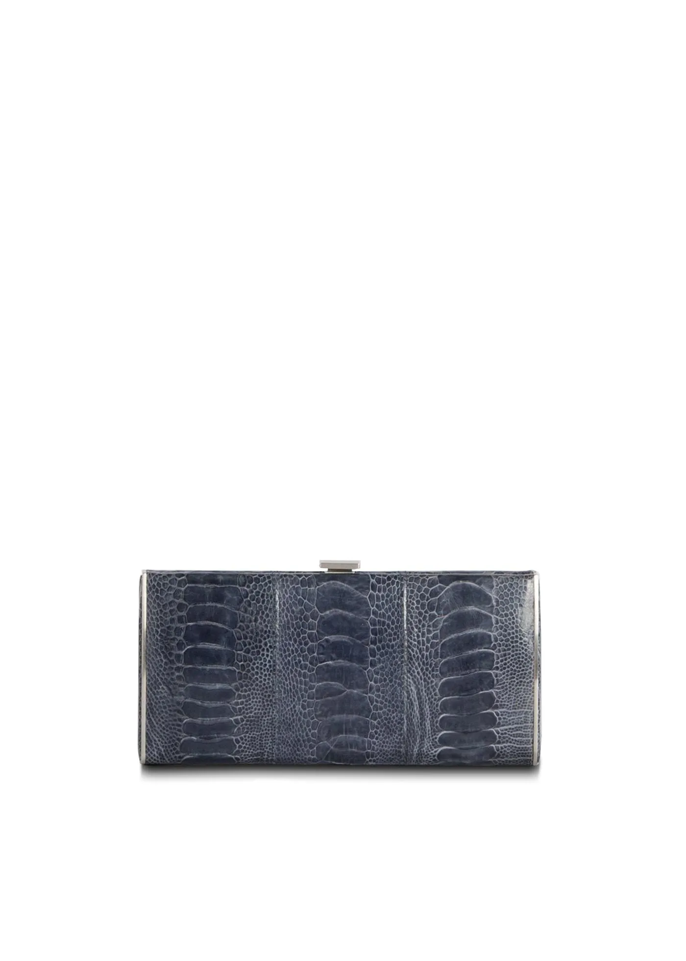 Box Wallet, Denim Blue Ostrich Sh.