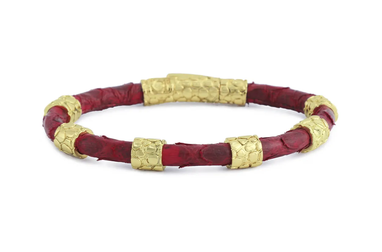 Bracelet LivingSkull Men Python Leather & Accents Skulls