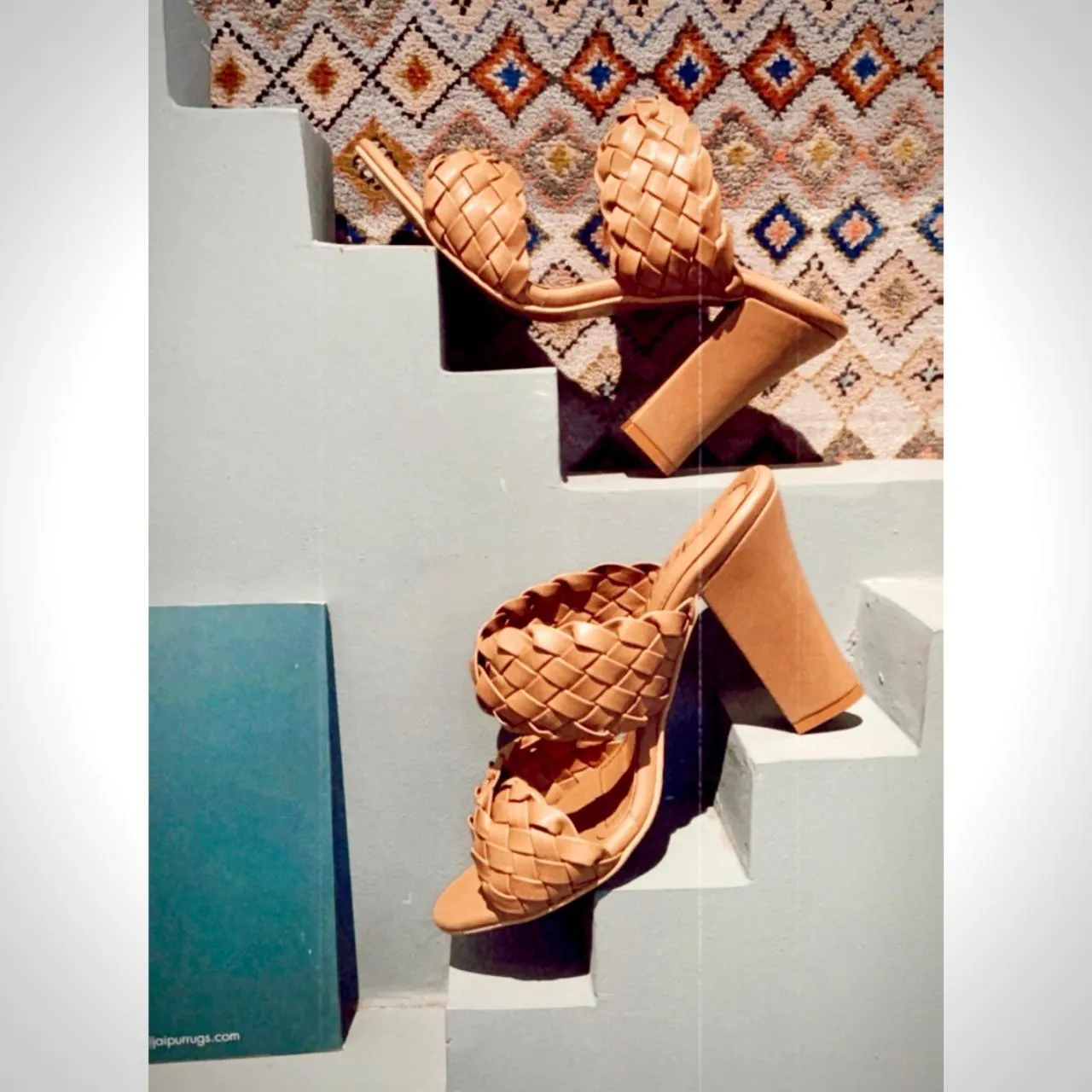 Breaded (Nude Tan Braid Blocks Sandals)