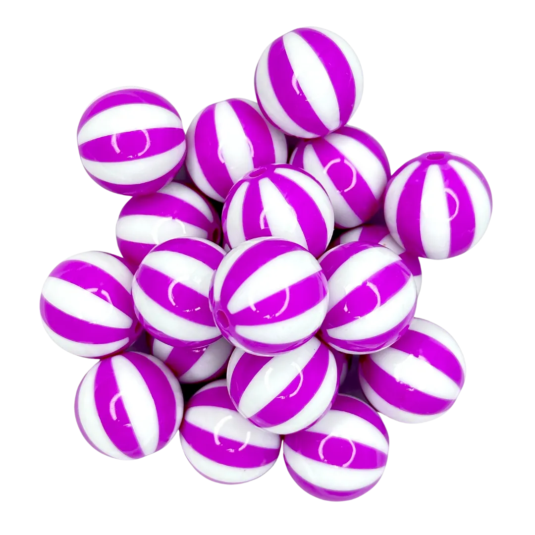 BULK PURPLE / WHITE BEACH BALL 20mm - 23064