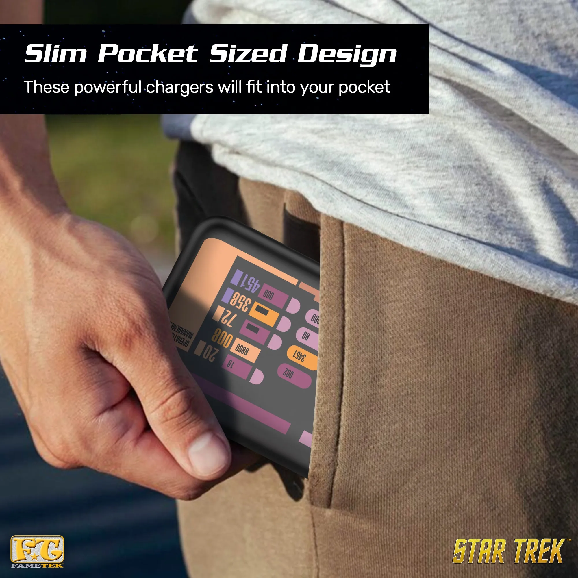 BUNDLE - Star Trek TNG Bluetooth ComBadge, with LCARS 10,000 mAh Powerbank