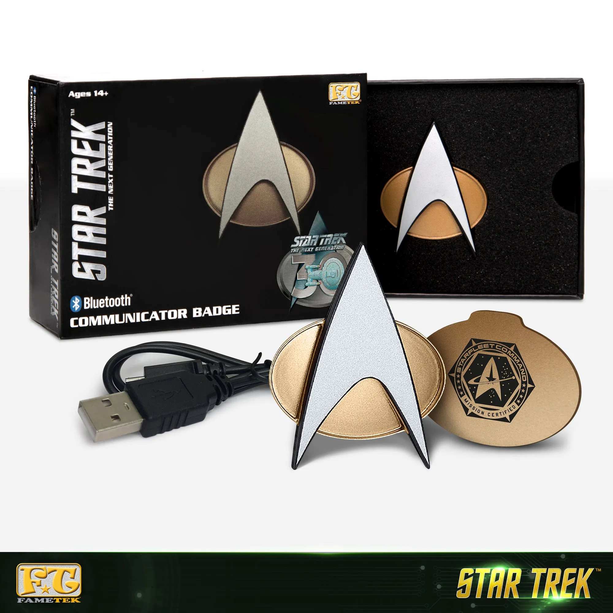 BUNDLE - Star Trek TNG Bluetooth ComBadge, with LCARS 10,000 mAh Powerbank