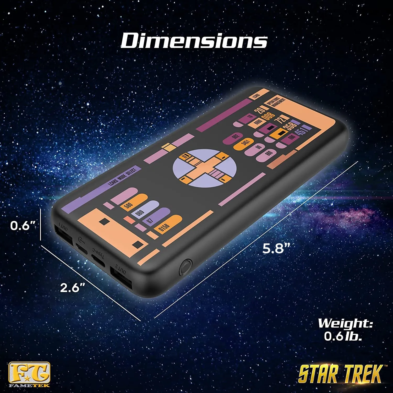 BUNDLE - Star Trek TNG Bluetooth ComBadge, with LCARS 10,000 mAh Powerbank