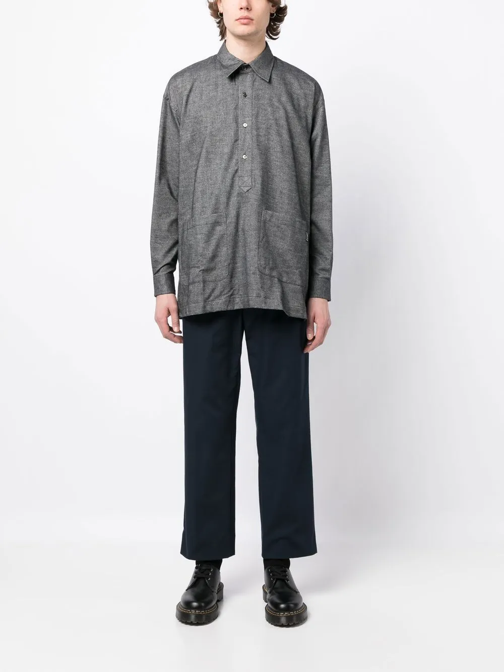 Button Placket Long-Sleeve Shirt
