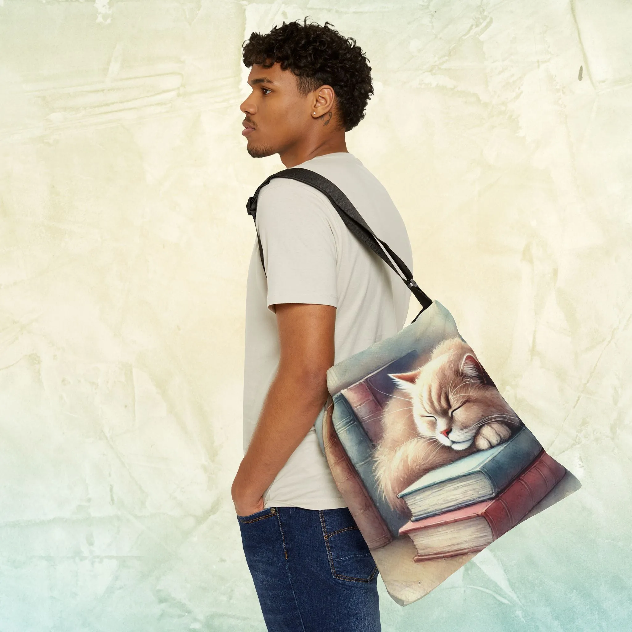 Cat Naps - Book Bag  - Adjustable Strap Tote Bag
