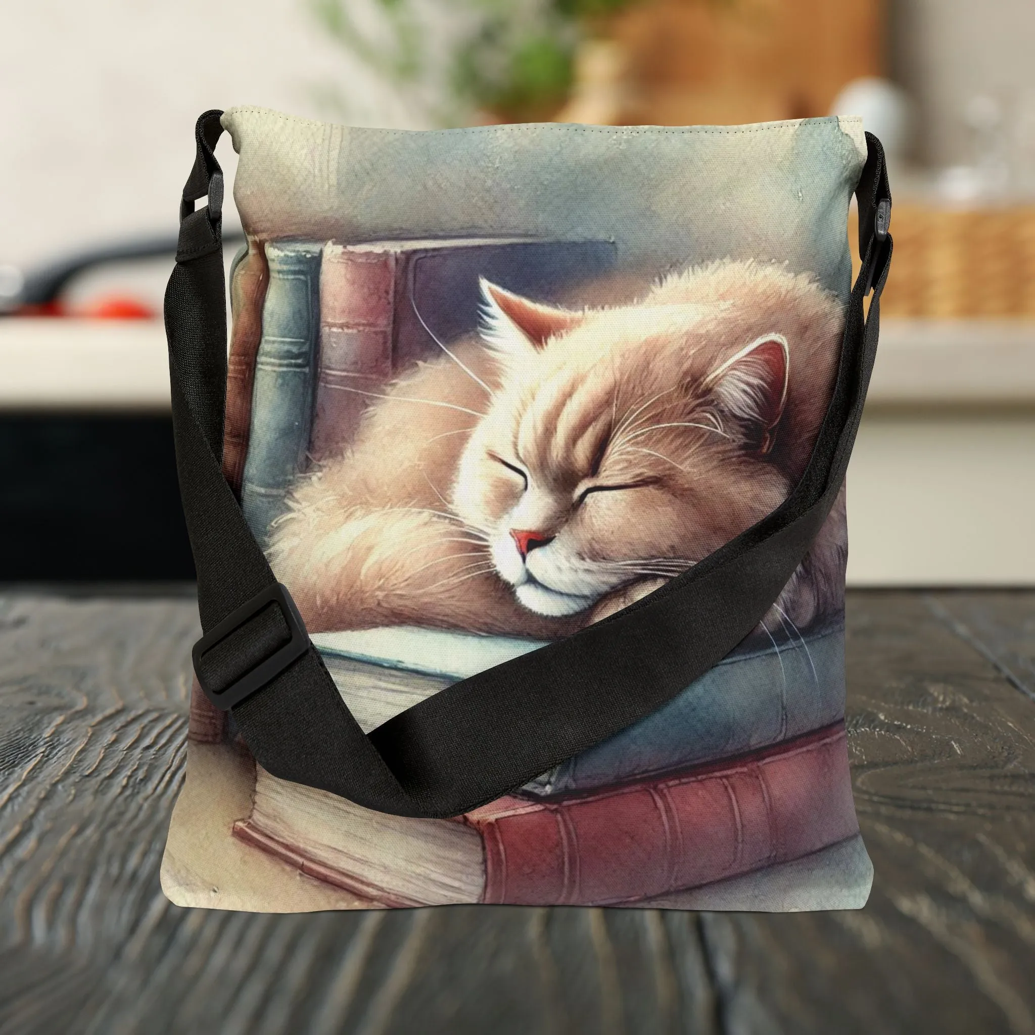Cat Naps - Book Bag  - Adjustable Strap Tote Bag