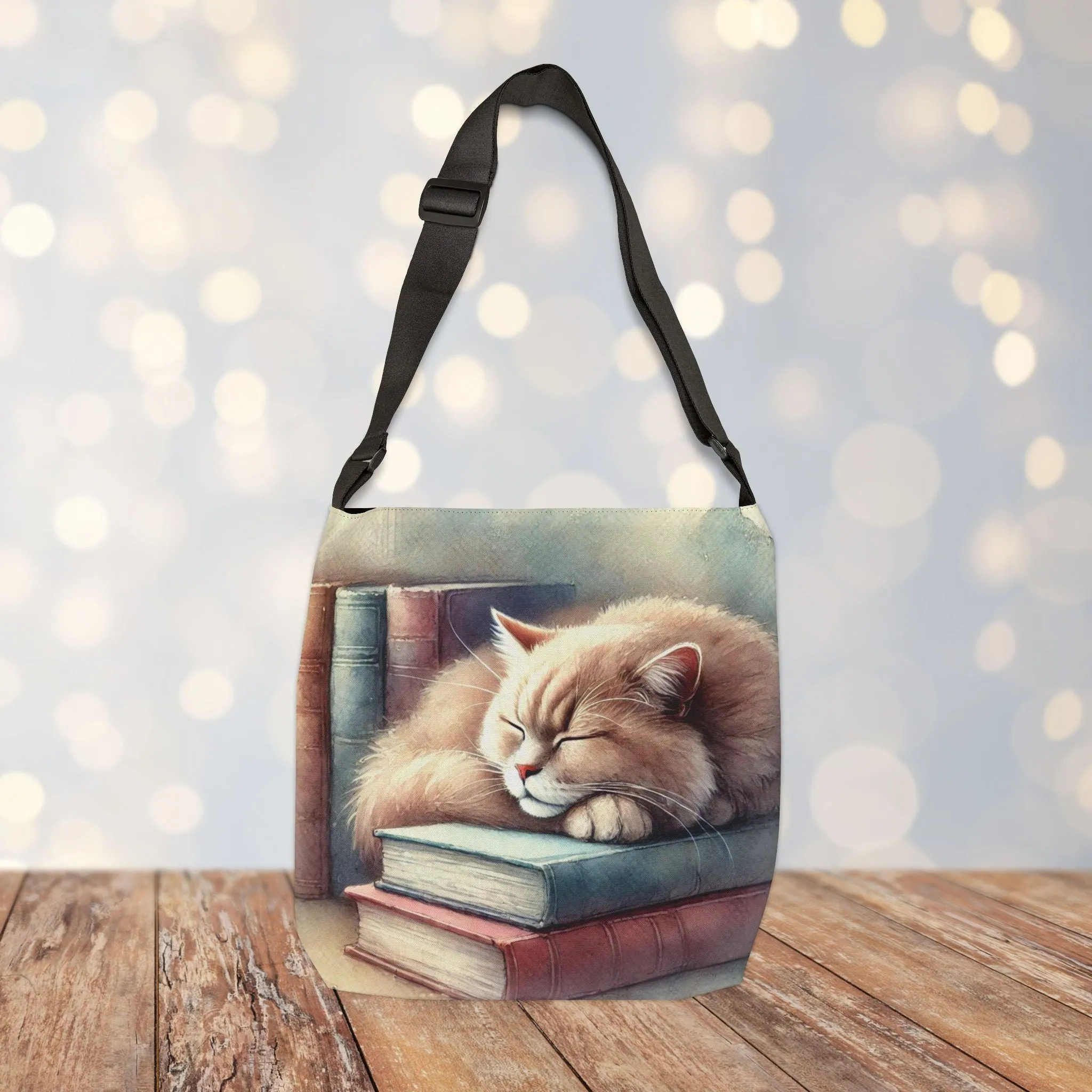 Cat Naps - Book Bag  - Adjustable Strap Tote Bag