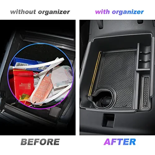 Center Console Organizer Tray Compatible with 2020 2021 2022 NIRO EV Electric Engine Armrest Console Insert Box Kiia NIRO Accessories ABS Secondary Storage