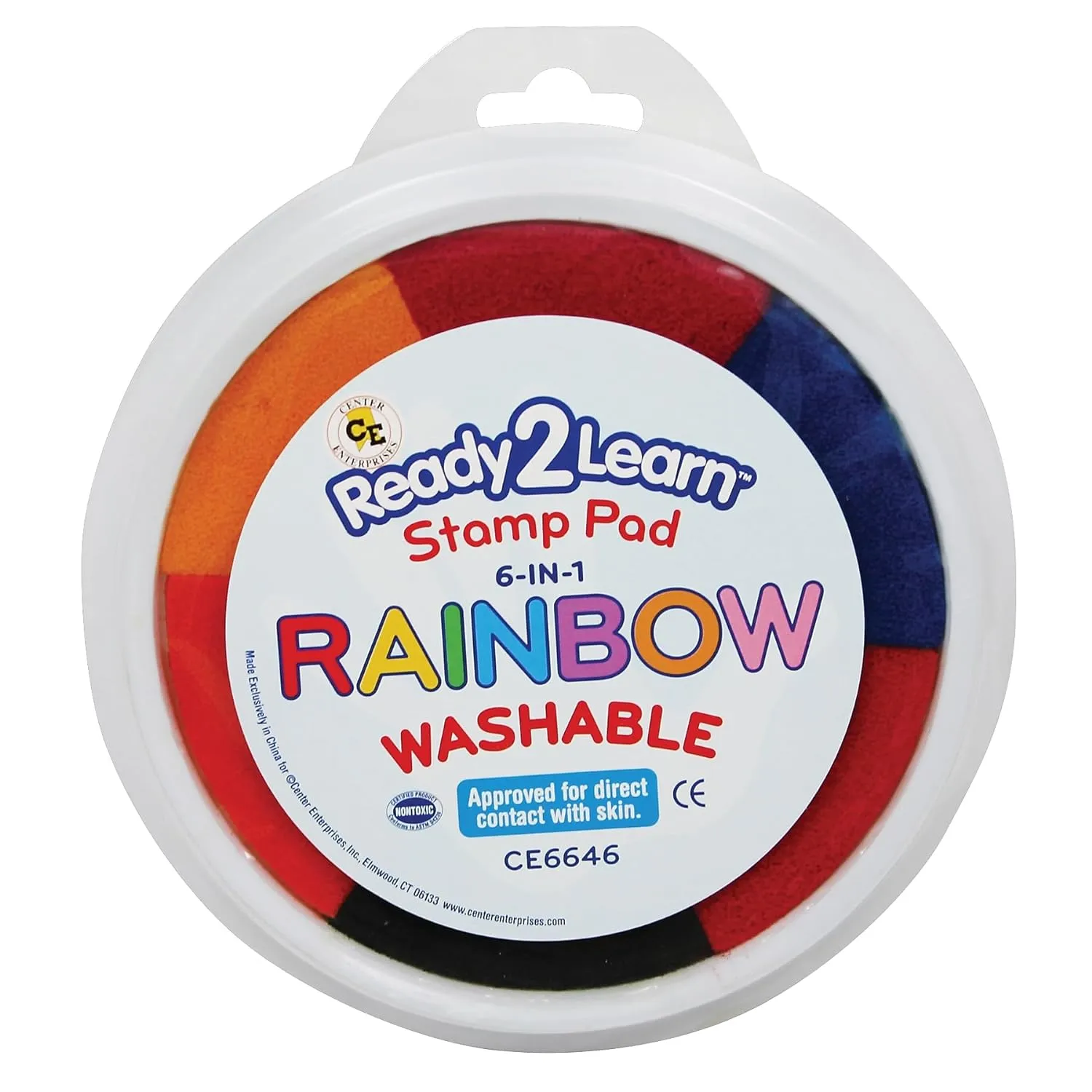 Center Enterprises Ready2Learn Washable Ink Stamp Pads 6 in1 rainbow (CE 6646)