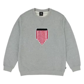 Chain To Bank Classic Ft Shield Logo Crew Heather Grey