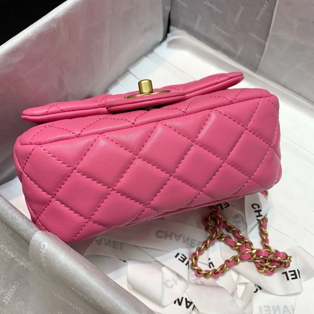 CHLMini Flap Bag With CHLBall On Strap PiNike For Women, Women&#8217;s Handbags, Shoulder And Crossbody Bags 6.7in/17cm AS1786