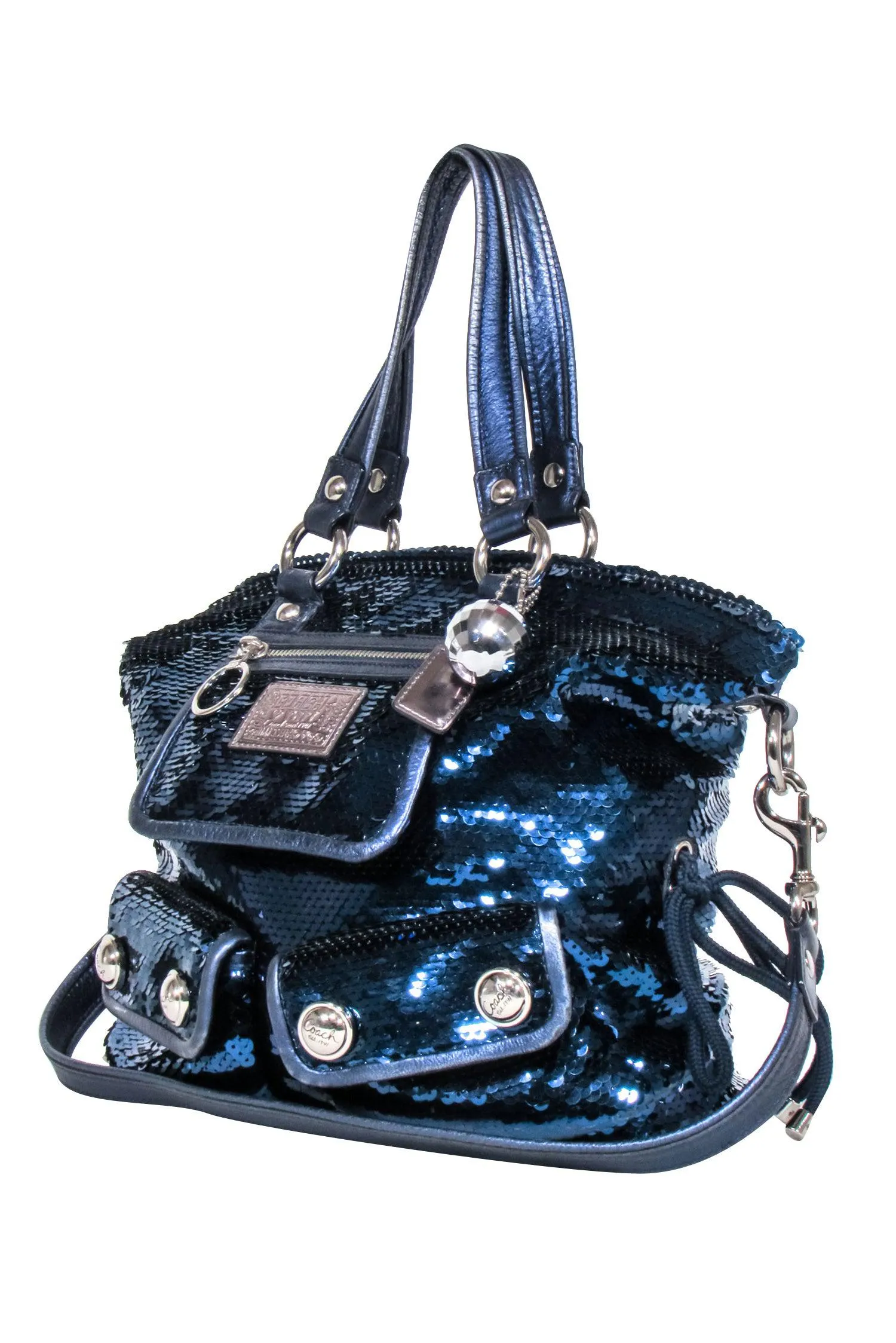 Coach - Navy Poppy "Spotlight" Sequin Bag