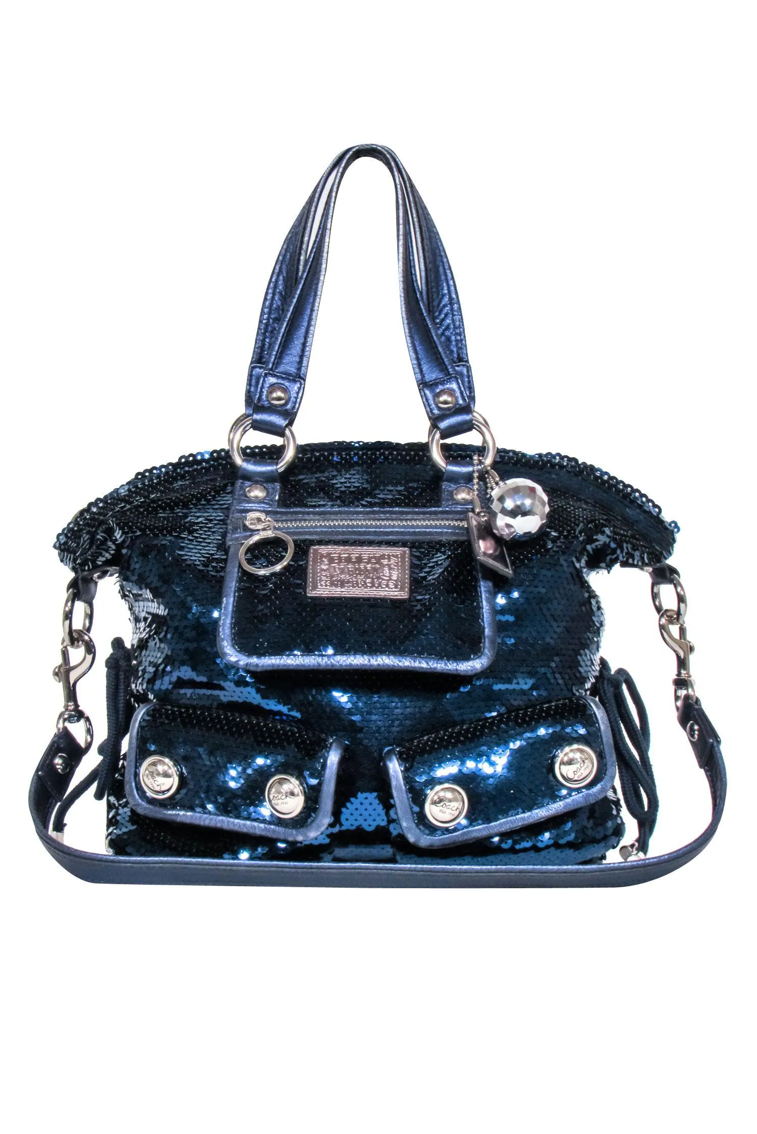 Coach - Navy Poppy "Spotlight" Sequin Bag