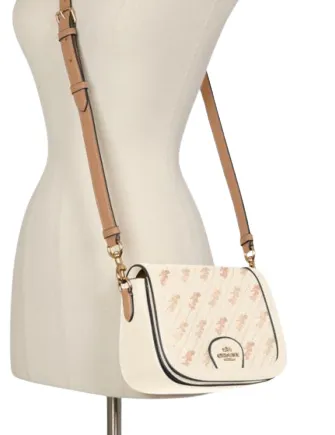 Coach Saddle Bag With Horse And Carriage Dot Print