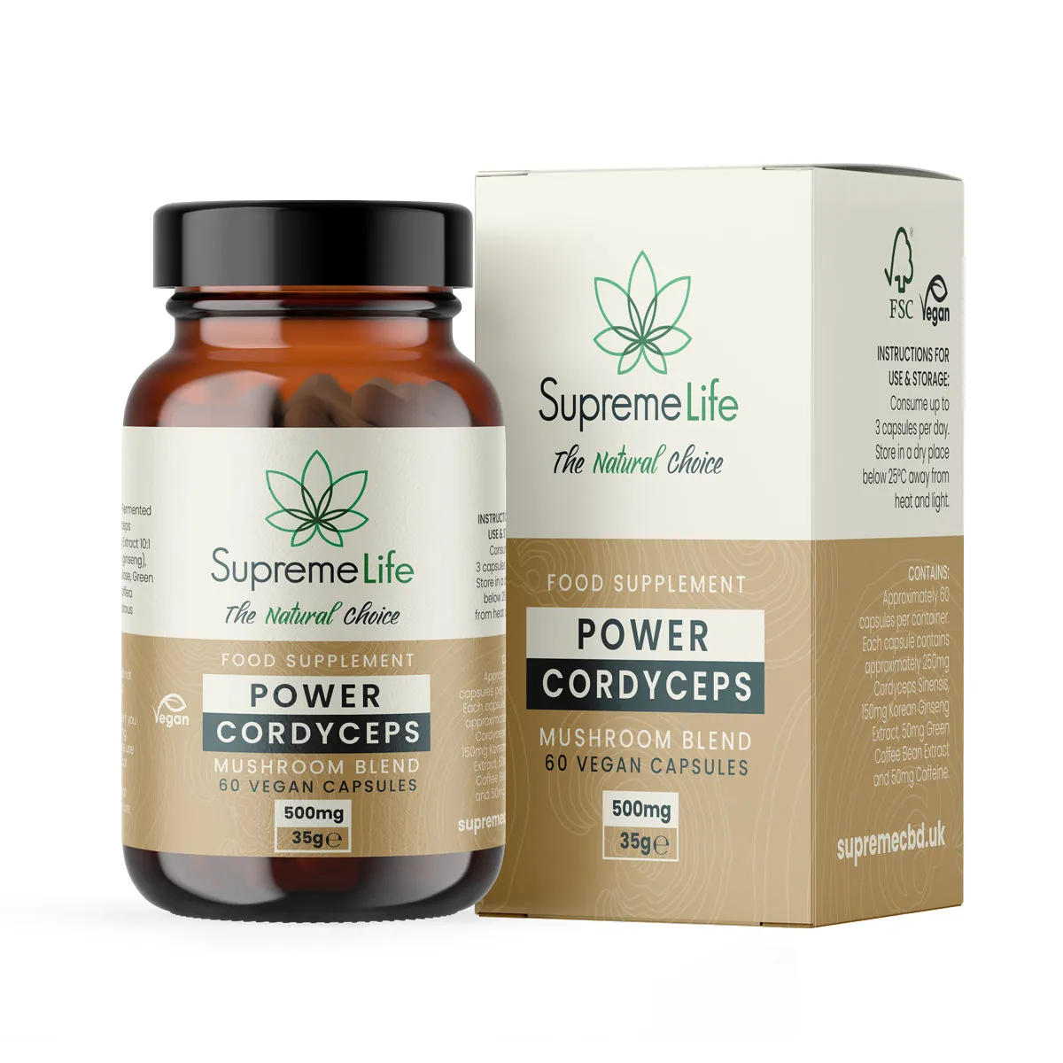 Cordyceps Vegan Capsules - Power (500mg)
