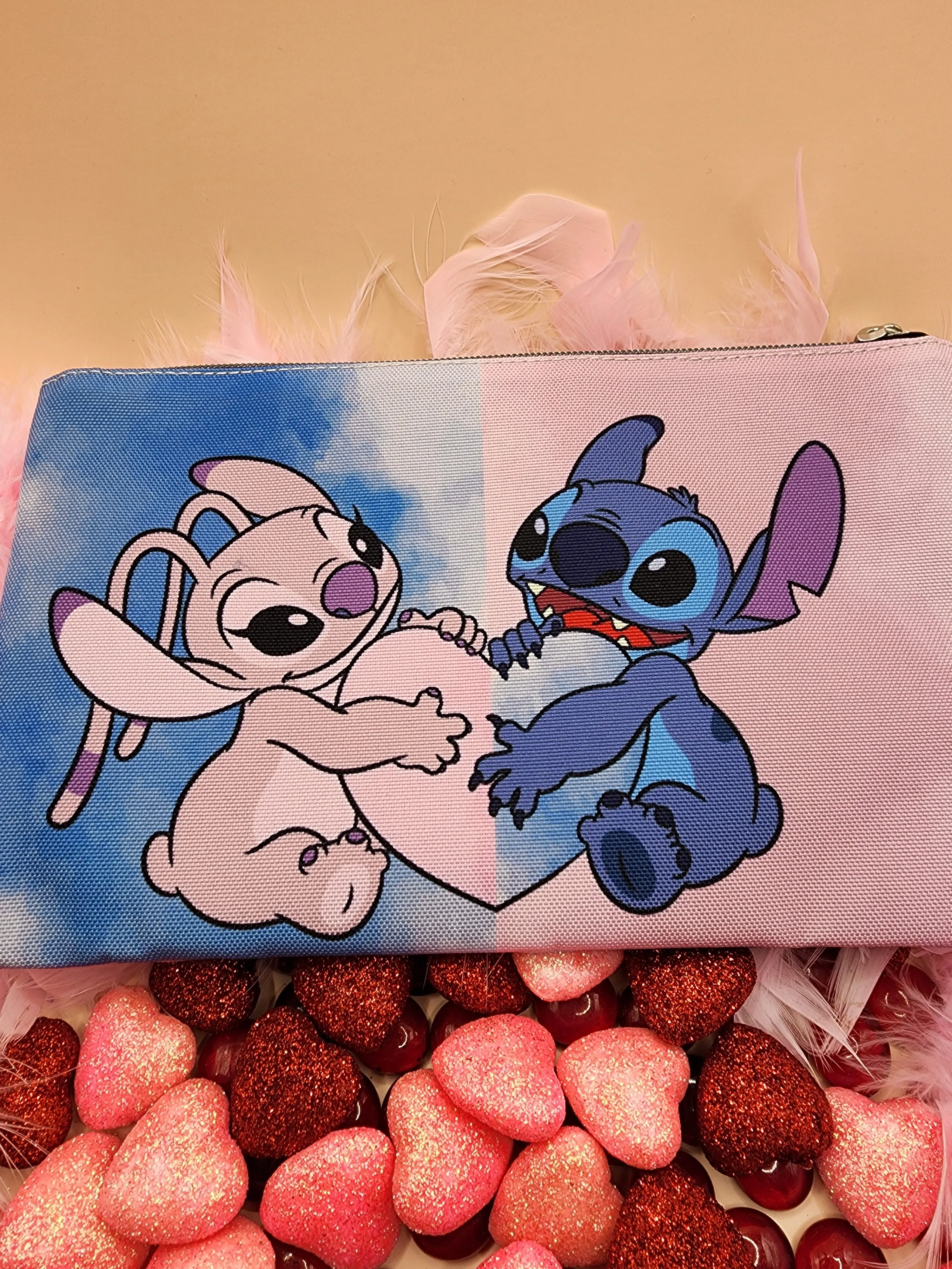 Disney Stitch and Angel Valentine's makeup bag