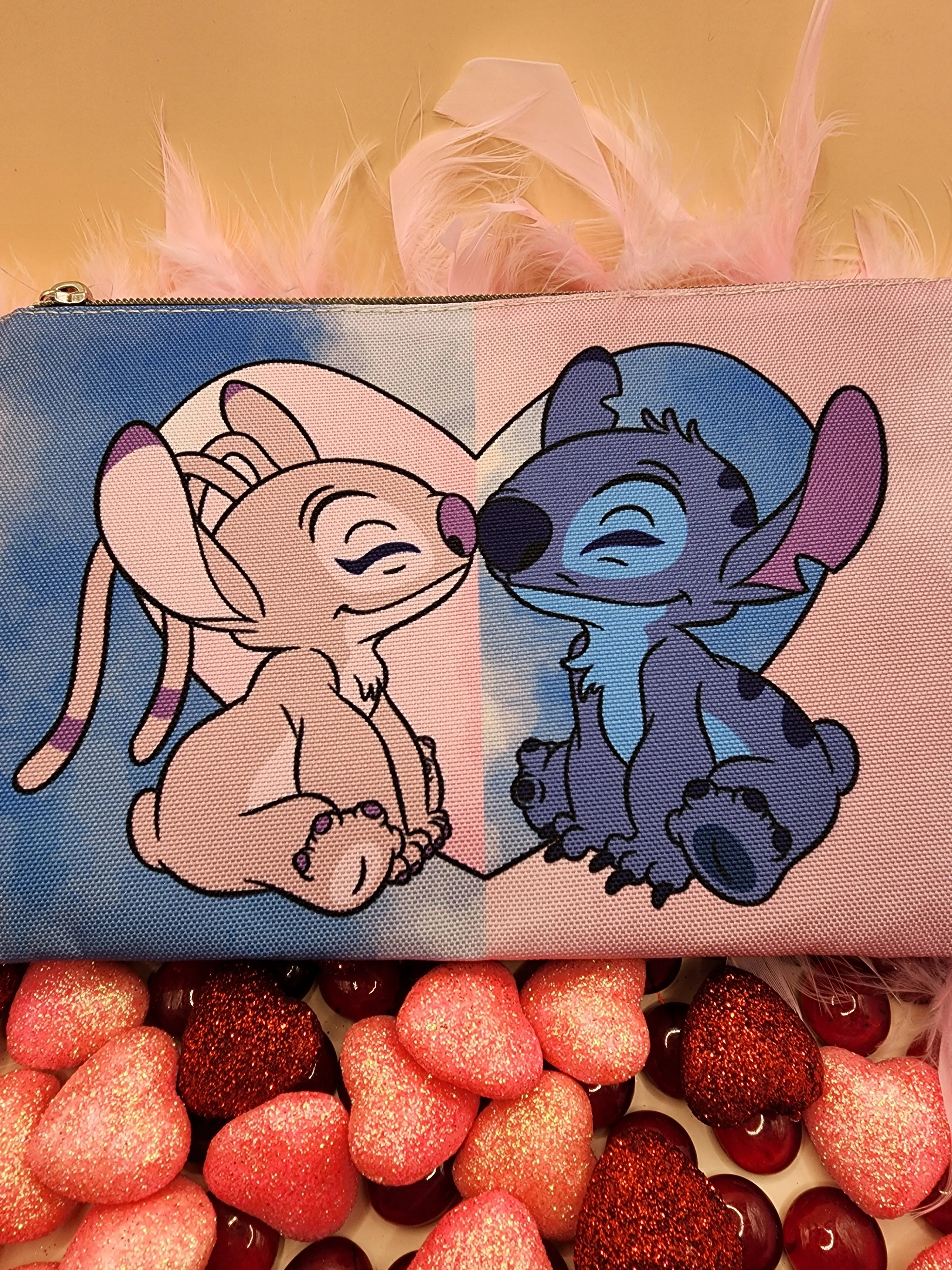 Disney Stitch and Angel Valentine's makeup bag