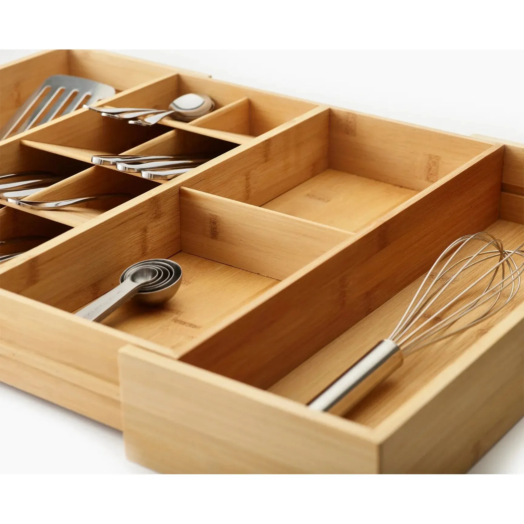 DrawerStore™ Bamboo Expanding Cutlery, Utensil & Gadgets Organizer